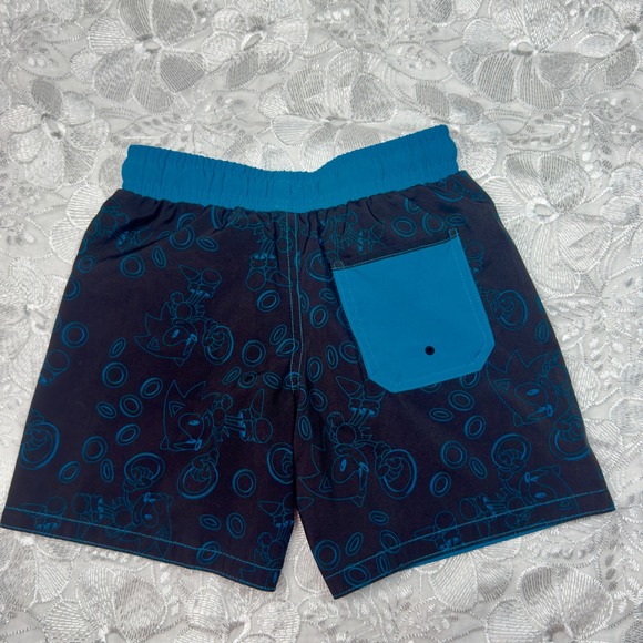 Sonic the Hedgehog Boys Swim Trunks Size 4/5 Blue Black Let's‎ Roll! - Picture 4 of 14